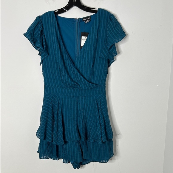 City Chic Teal First Date Playsuit Romper NWT - Picture 2 of 7
